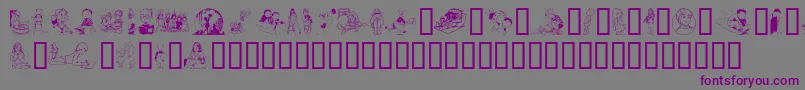 Kiddieclip1 Font – Purple Fonts on Gray Background