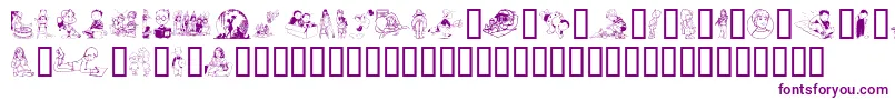 Kiddieclip1-fontti – violetit fontit valkoisella taustalla