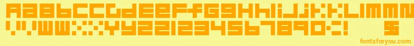 Fonte Block – fontes laranjas em um fundo amarelo