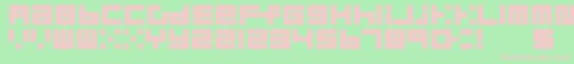 Block-Schriftart – Rosa Schriften auf grünem Hintergrund