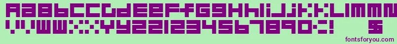 Block Font – Purple Fonts on Green Background