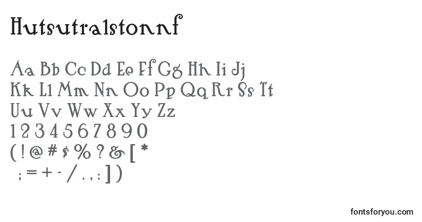 Schriftart Hutsutralstonnf (103402) – Alphabet, Zahlen, spezielle Symbole