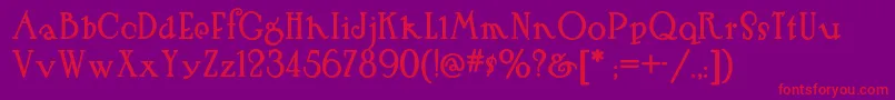 Hutsutralstonnf Font – Red Fonts on Purple Background