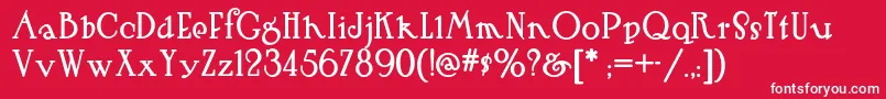 Hutsutralstonnf Font – White Fonts on Red Background