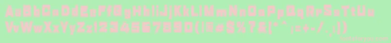 Tabaquera-fontti – vaaleanpunaiset fontit vihreällä taustalla