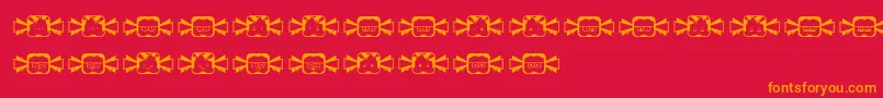 Negobom Font – Orange Fonts on Red Background