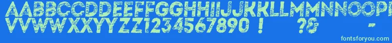 Artistico-Schriftart – Grüne Schriften auf blauem Hintergrund