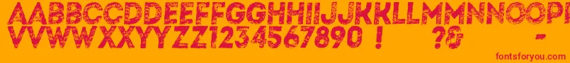 フォントArtistico – オレンジの背景に赤い文字