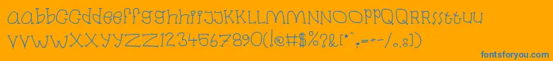Laban Font – Blue Fonts on Orange Background