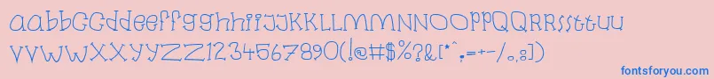 Laban Font – Blue Fonts on Pink Background