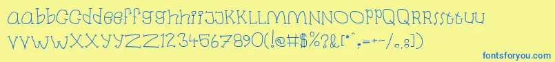 Laban Font – Blue Fonts on Yellow Background