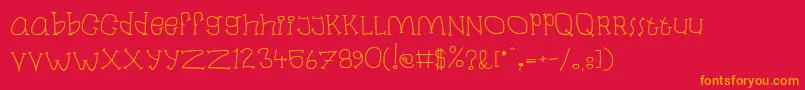 Laban Font – Orange Fonts on Red Background