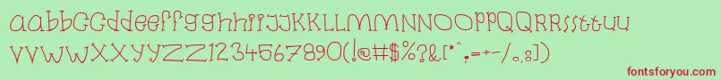 Laban Font – Red Fonts on Green Background