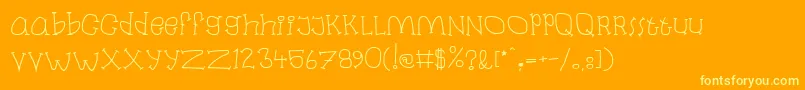 Laban Font – Yellow Fonts on Orange Background