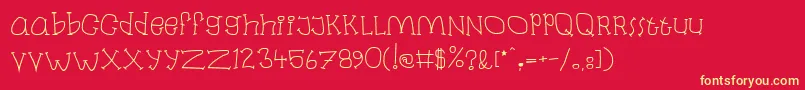 Laban Font – Yellow Fonts on Red Background