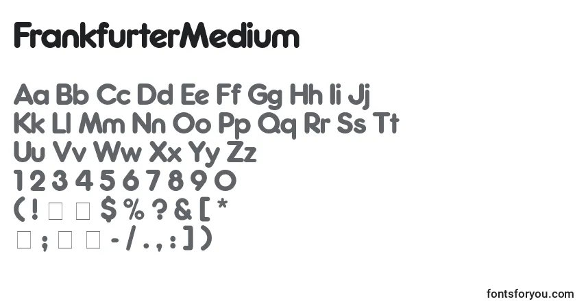 A fonte FrankfurterMedium – alfabeto, números, caracteres especiais