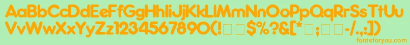 FrankfurterMedium Font – Orange Fonts on Green Background