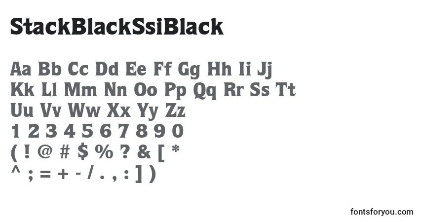 A fonte StackBlackSsiBlack – alfabeto, números, caracteres especiais