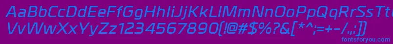 MetralDemibolditalic Font – Blue Fonts on Purple Background