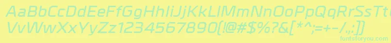MetralDemibolditalic Font – Green Fonts on Yellow Background