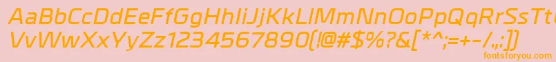 MetralDemibolditalic Font – Orange Fonts on Pink Background