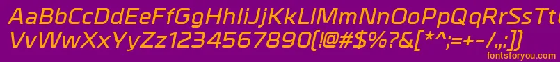 MetralDemibolditalic Font – Orange Fonts on Purple Background