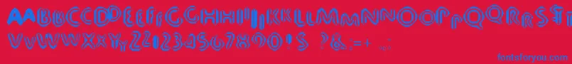 80decibels Font – Blue Fonts on Red Background