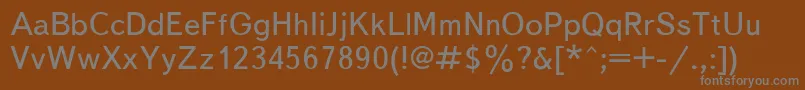 Fonte TextbookRegular – fontes cinzas em um fundo marrom