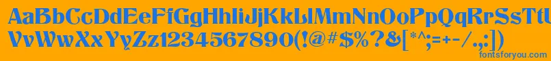 フォントTitaniaMf – オレンジの背景に青い文字