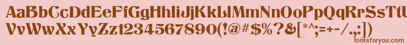 TitaniaMf-Schriftart – Braune Schriften auf rosa Hintergrund