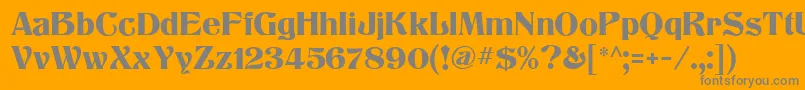 TitaniaMf-fontti – harmaat kirjasimet oranssilla taustalla
