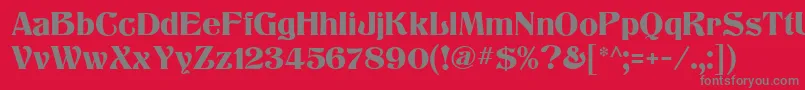 フォントTitaniaMf – 赤い背景に灰色の文字