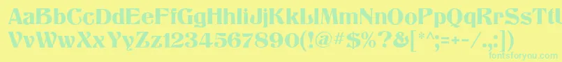 TitaniaMf-fontti – vihreät fontit keltaisella taustalla