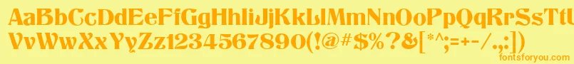TitaniaMf-fontti – oranssit fontit keltaisella taustalla