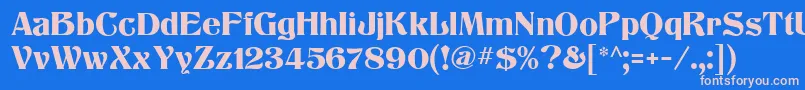 フォントTitaniaMf – ピンクの文字、青い背景