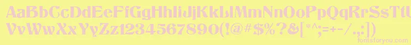 フォントTitaniaMf – ピンクのフォント、黄色の背景