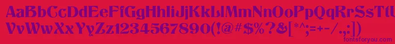 TitaniaMf-Schriftart – Violette Schriften auf rotem Hintergrund