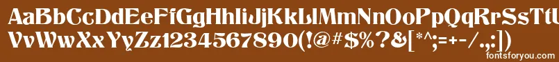 TitaniaMf-fontti – valkoiset fontit ruskealla taustalla