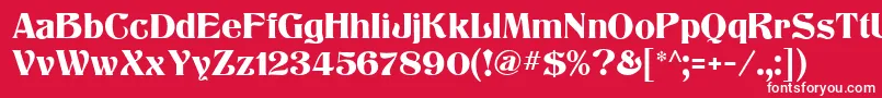 TitaniaMf-fontti – valkoiset fontit punaisella taustalla