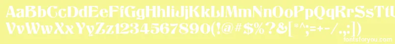 TitaniaMf-fontti – valkoiset fontit keltaisella taustalla