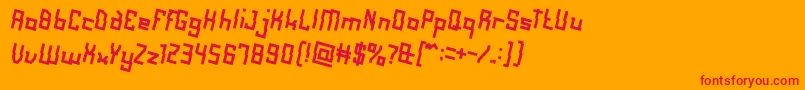 AlotOfLove-Schriftart – Rote Schriften auf orangefarbenem Hintergrund
