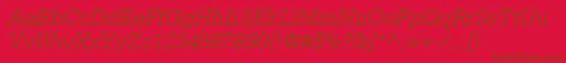 SerifaLt46LightItalic Font – Brown Fonts on Red Background