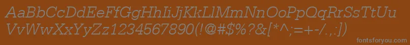 Шрифт SerifaLt46LightItalic – серые шрифты на коричневом фоне