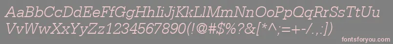 フォントSerifaLt46LightItalic – 灰色の背景にピンクのフォント