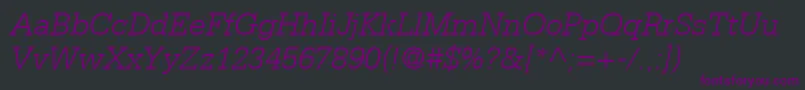 フォントSerifaLt46LightItalic – 黒い背景に紫のフォント