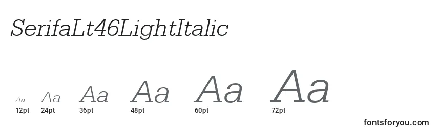 Размеры шрифта SerifaLt46LightItalic