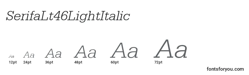 Tailles de police SerifaLt46LightItalic