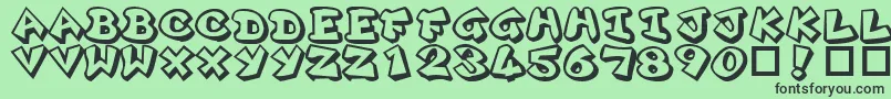 Plok ffy Font – Black Fonts on Green Background