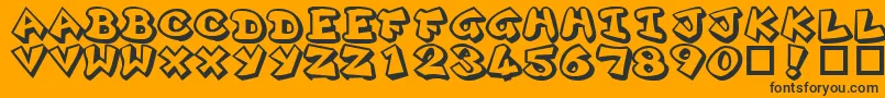 Plok ffy Font – Black Fonts on Orange Background