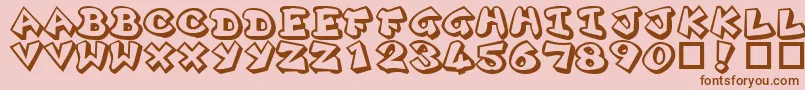Plok ffy-Schriftart – Braune Schriften auf rosa Hintergrund
